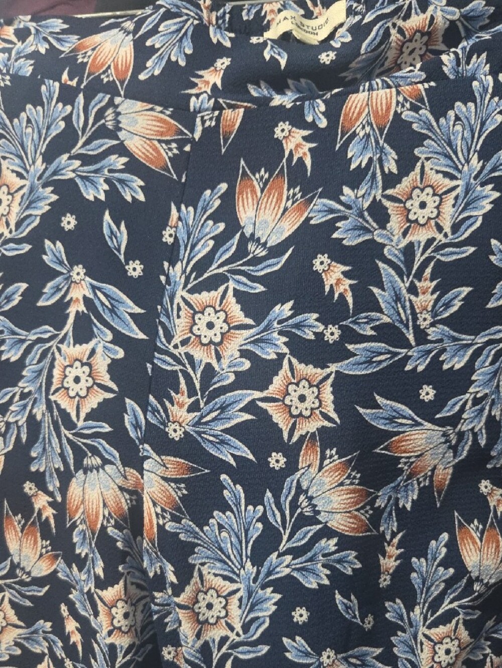 Max Studio Navy Floral Maxi Skirt - Picture 3 of 7